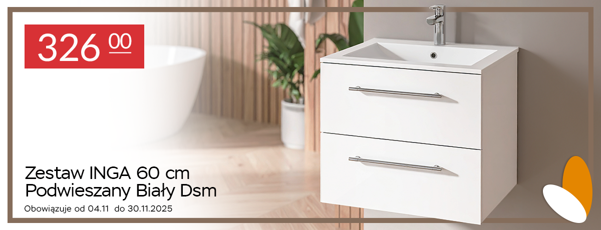 Szafka łazienkowa podwieszana z umywalką Inga